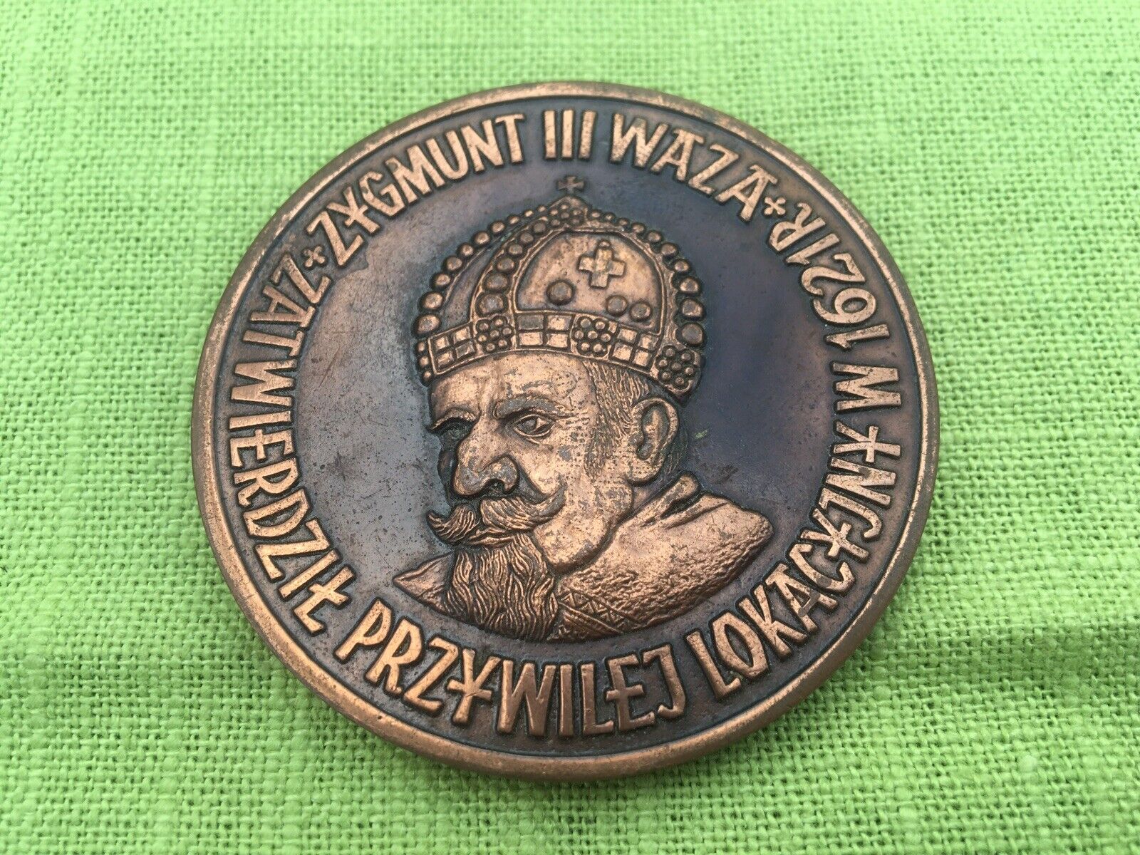 Vintage Commemorative medal King Siezmund 3 Poland 1621- 1986