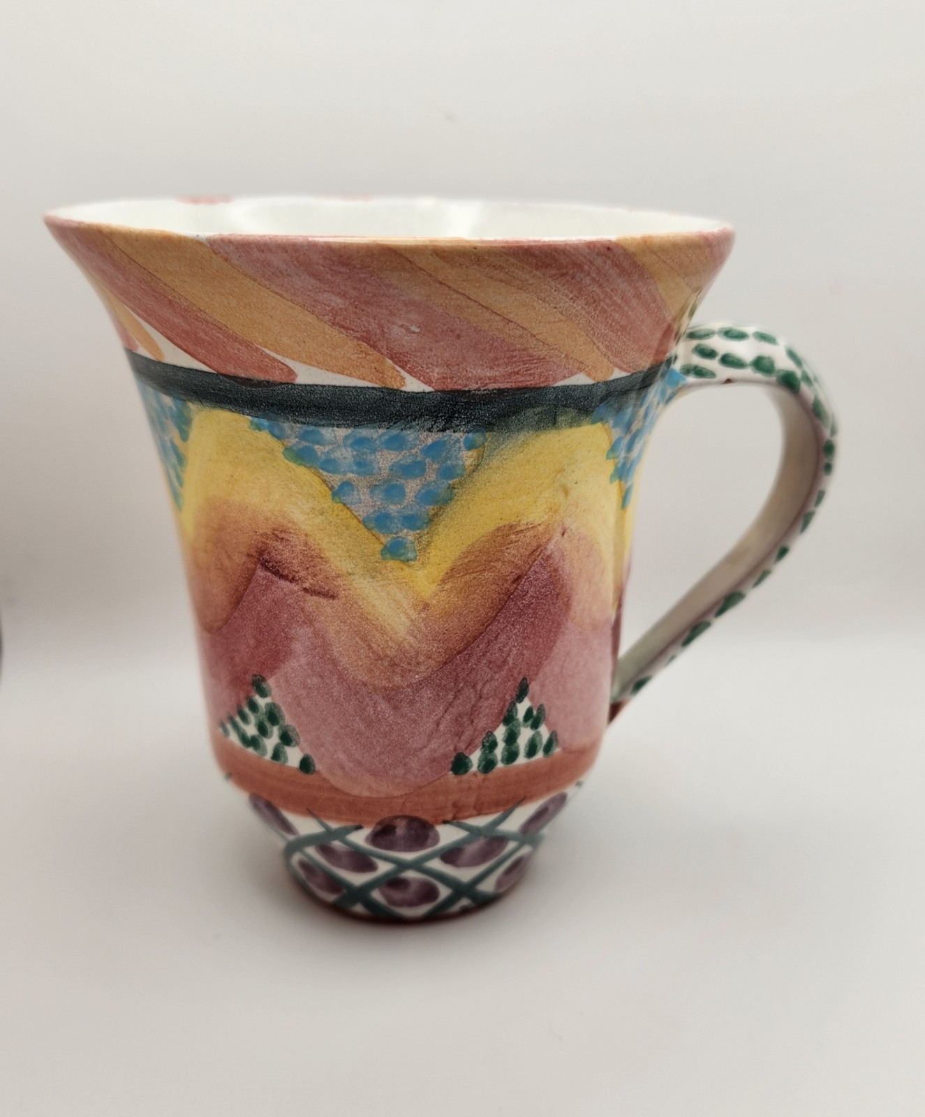 Vintage 1993/1994 Retired MacKenzie-Childs Keukenhof Art Pottery Mug Flared 
