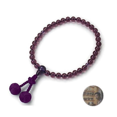 Nenjudo Japanese Handmade Women\'s Prayer Beads Amethyst Glass 7mm Tassel New