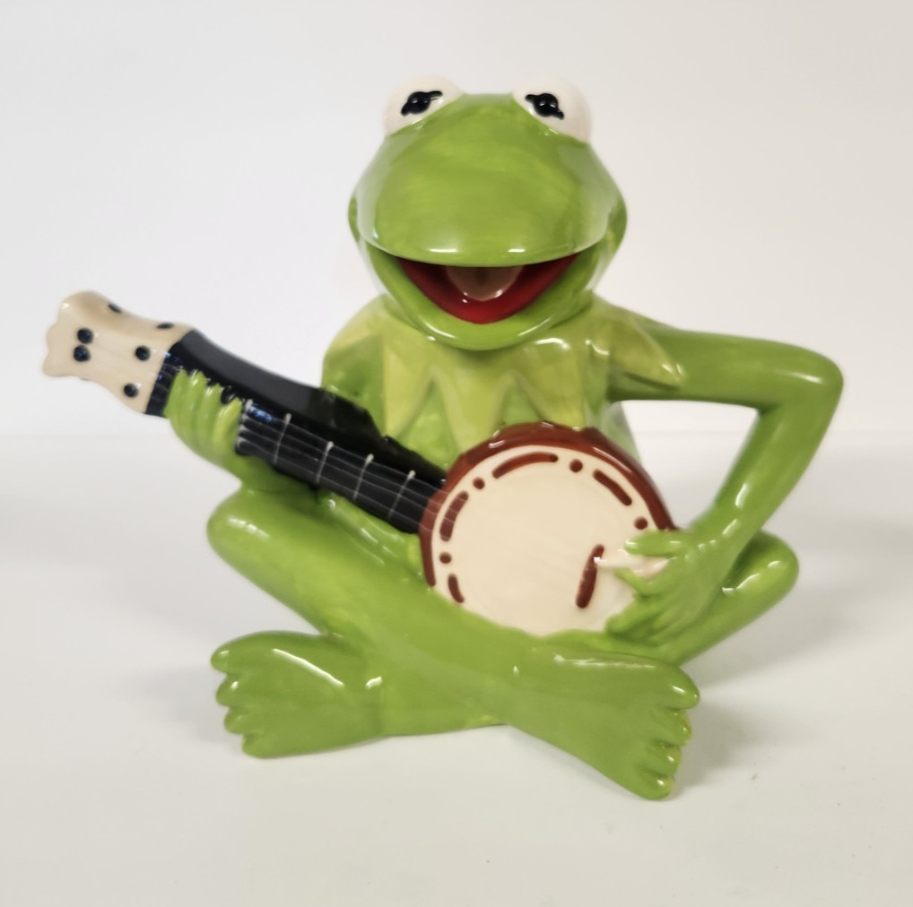 Disney Westland Giftware Kermit The Frog Playing Banjo Teapot Rare 32 oz No Box