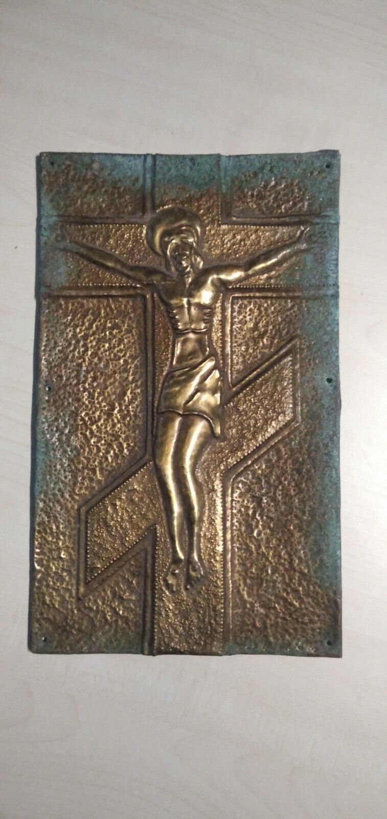 Icon Jesus Christ Copper Hammered Vintage
