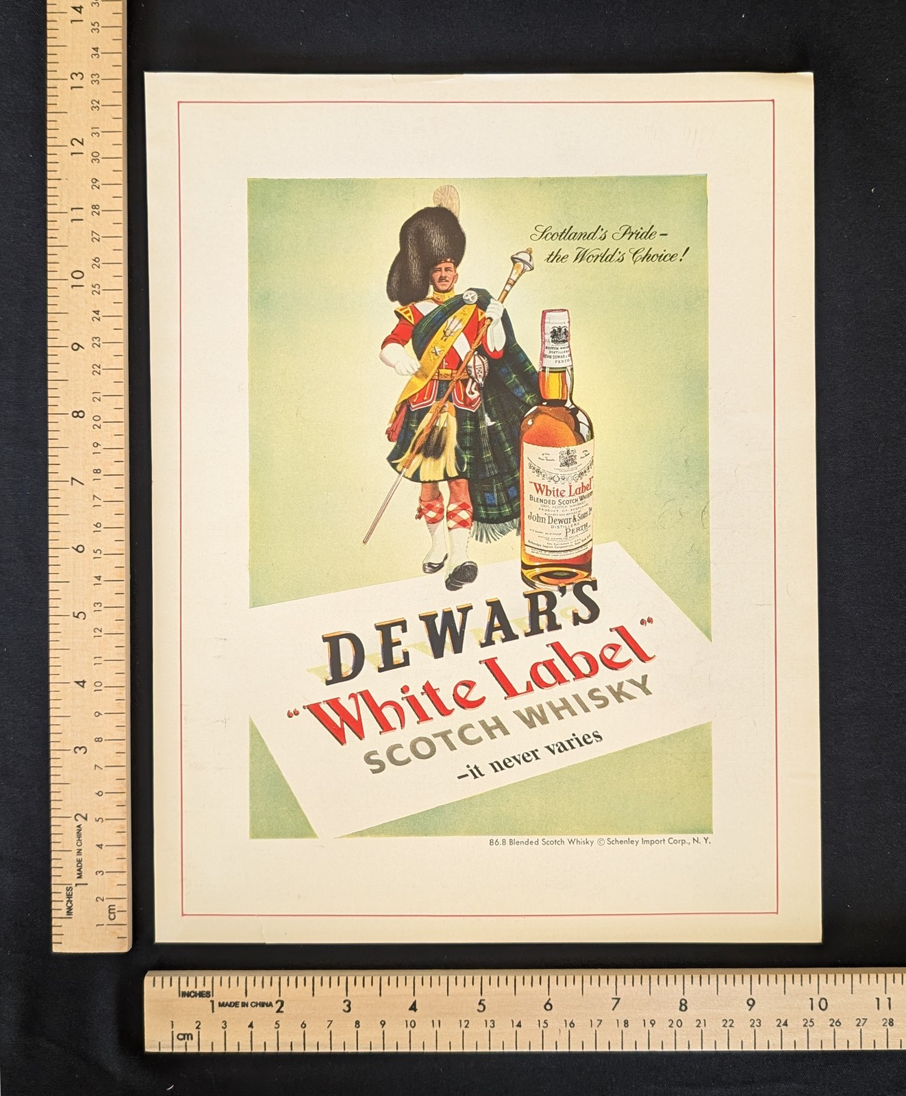Vintage 1954 Dewar\'s White Label Scotch Whisky Color Print Ad Full Page 1950s