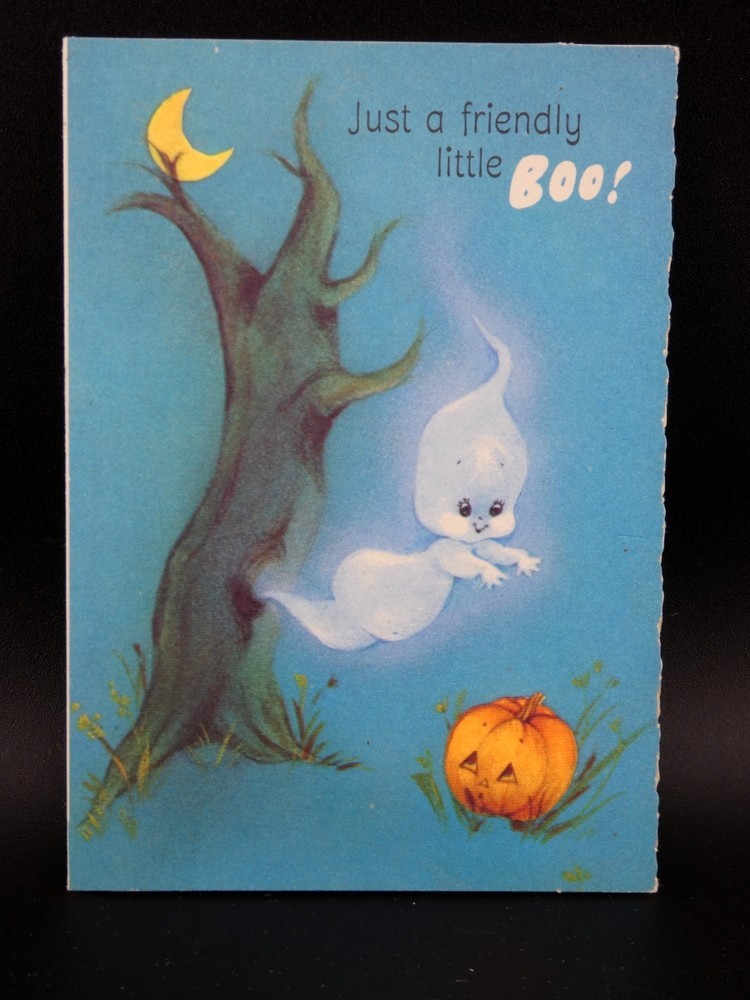 Vintage Halloween Just a Friendly Little Boo Card Unused No Envelope Hallmark