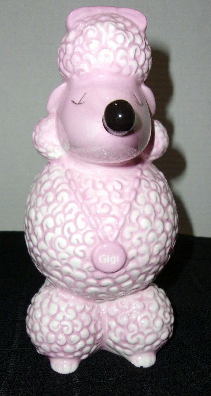 MARY KAY \'GIGI\'  CERAMIC PINK POODLE PIGGY COIN BANK RARE