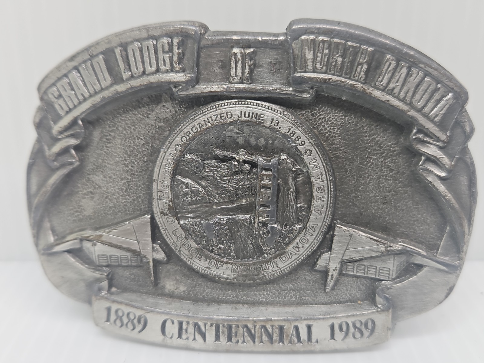 1989 Grand Lodge North Dakota Centennial Belt 1.75