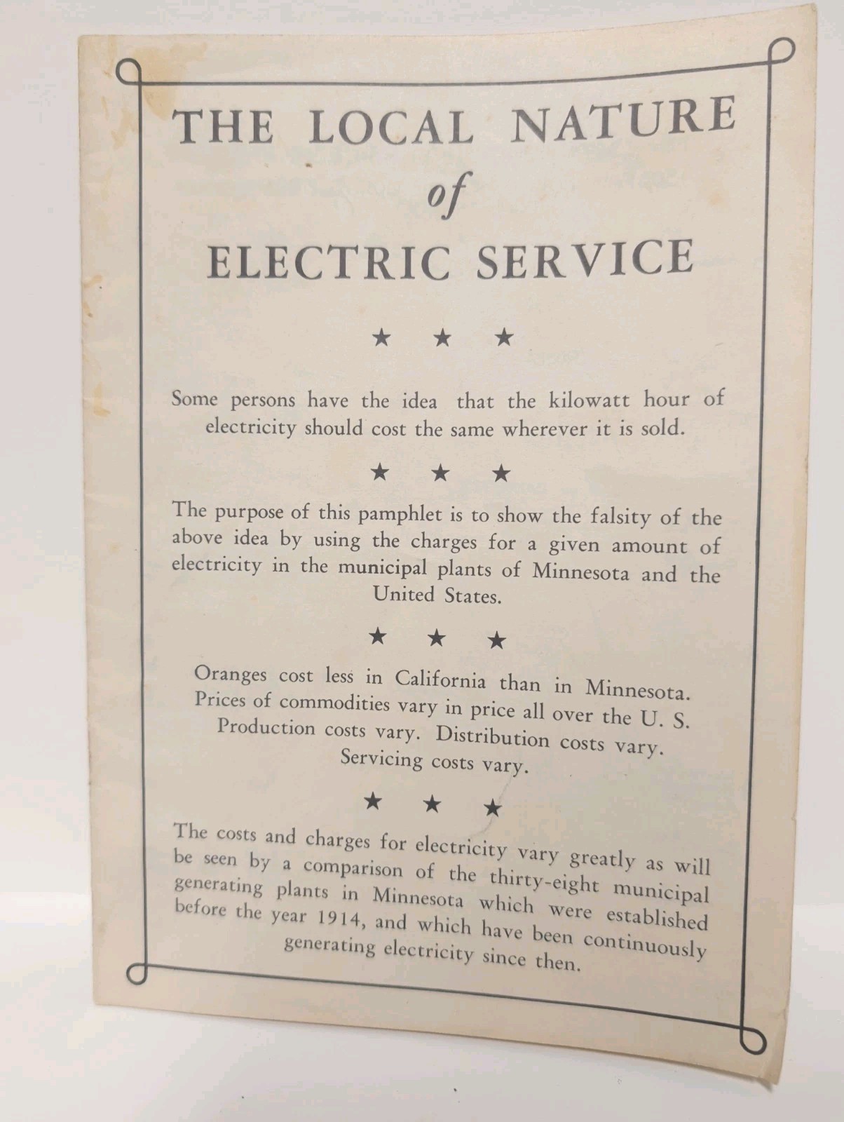 1933 State Of Minnesota Local Electric Service Kilowatt Hour Electricity Cost 1933 State Of Minnesota Local Electric Service Kilowatt Hour Electricity Cost