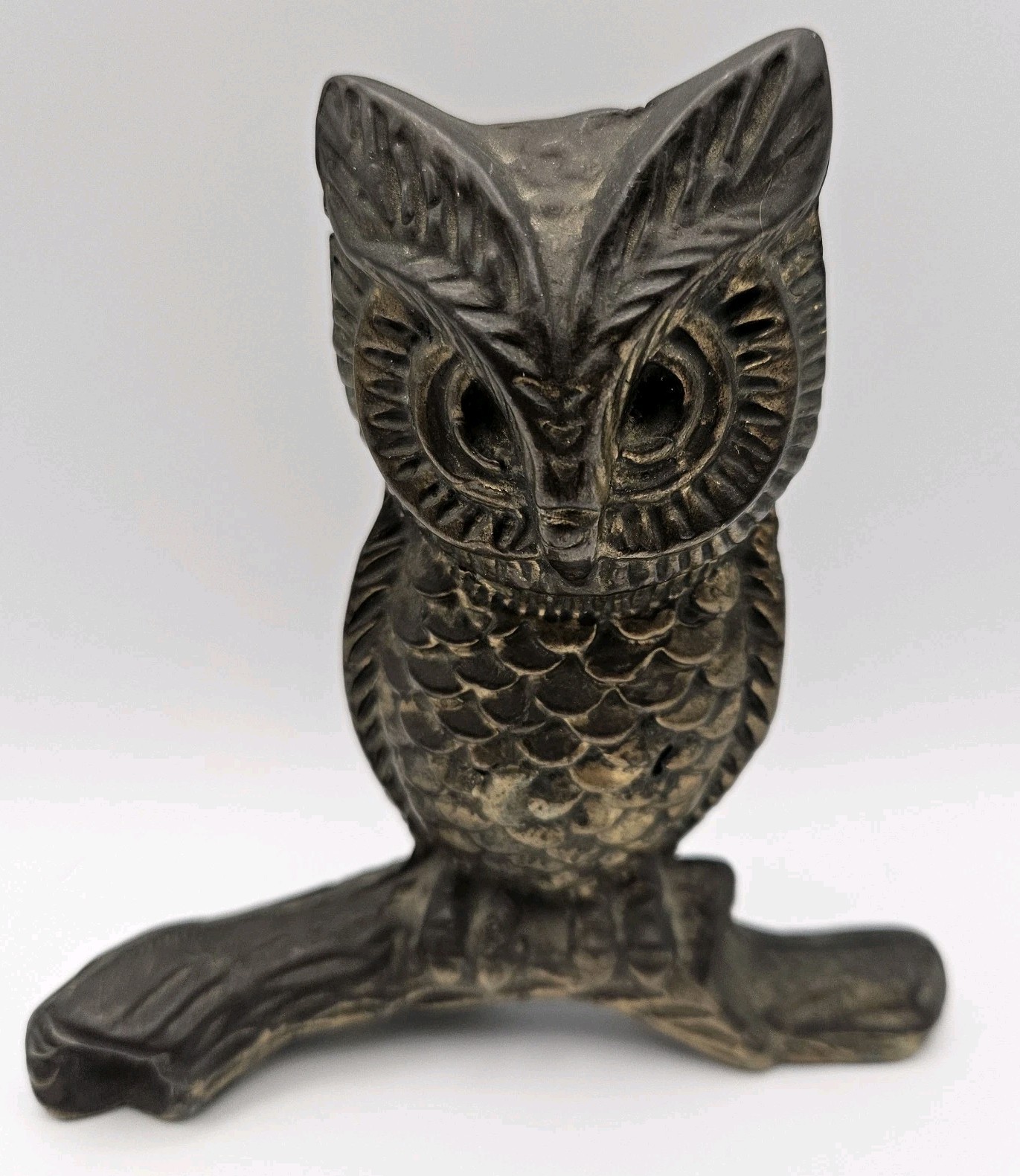 Bronze Owl On Branch 1970's MCM Vintage Hot Cast Miniature Detaile Sculpture 5 Bronze Owl On Branch 1970's MCM Vintage Hot Cast Miniature Detaile Sculpture 5