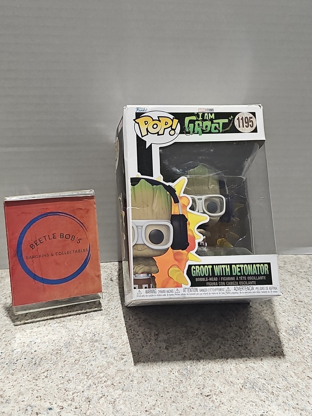 Funko Pop Marvel I Am Groot~ Groot With Detonator #1195 Vinyl Fig *Damaged Box*
