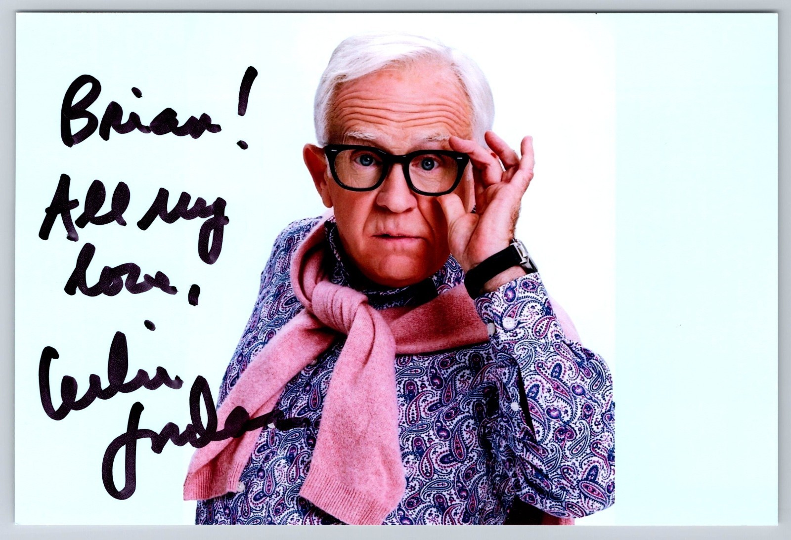 Leslie Jordan Hand Signed Autograph 4 x 6 Photo - Actor - Deceased