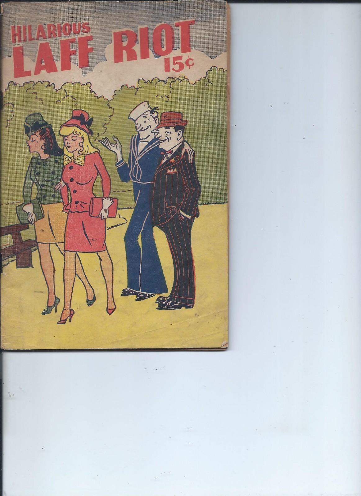 RARE AND UNIQUE GOLDEN AGE COMICS 2 BOOK LOT: LAFF RIOT (1946), MALE CALL 1945