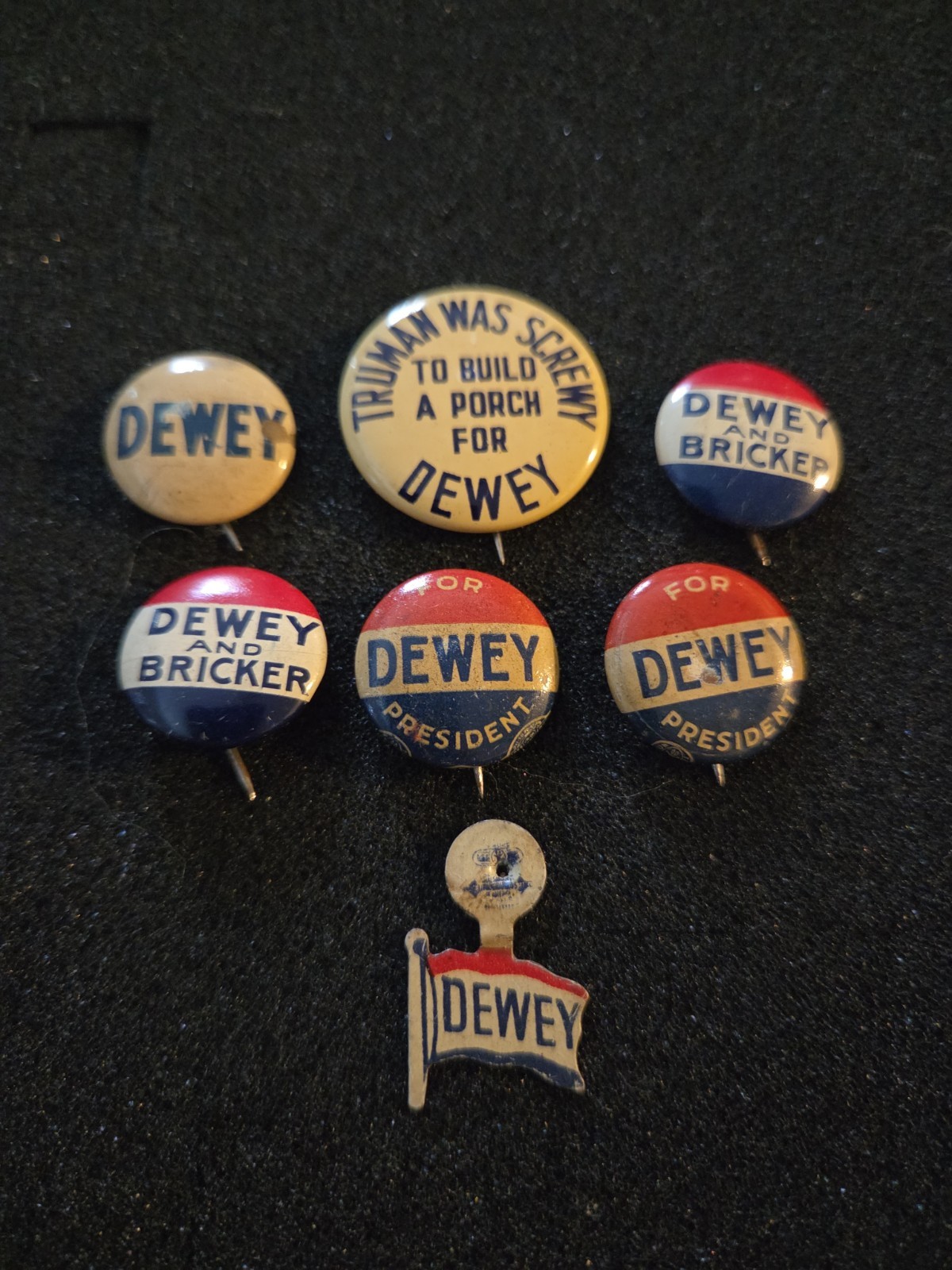 1944 Thomas E Dewey Presidential Campaign Pinback Political Button Set Of 7