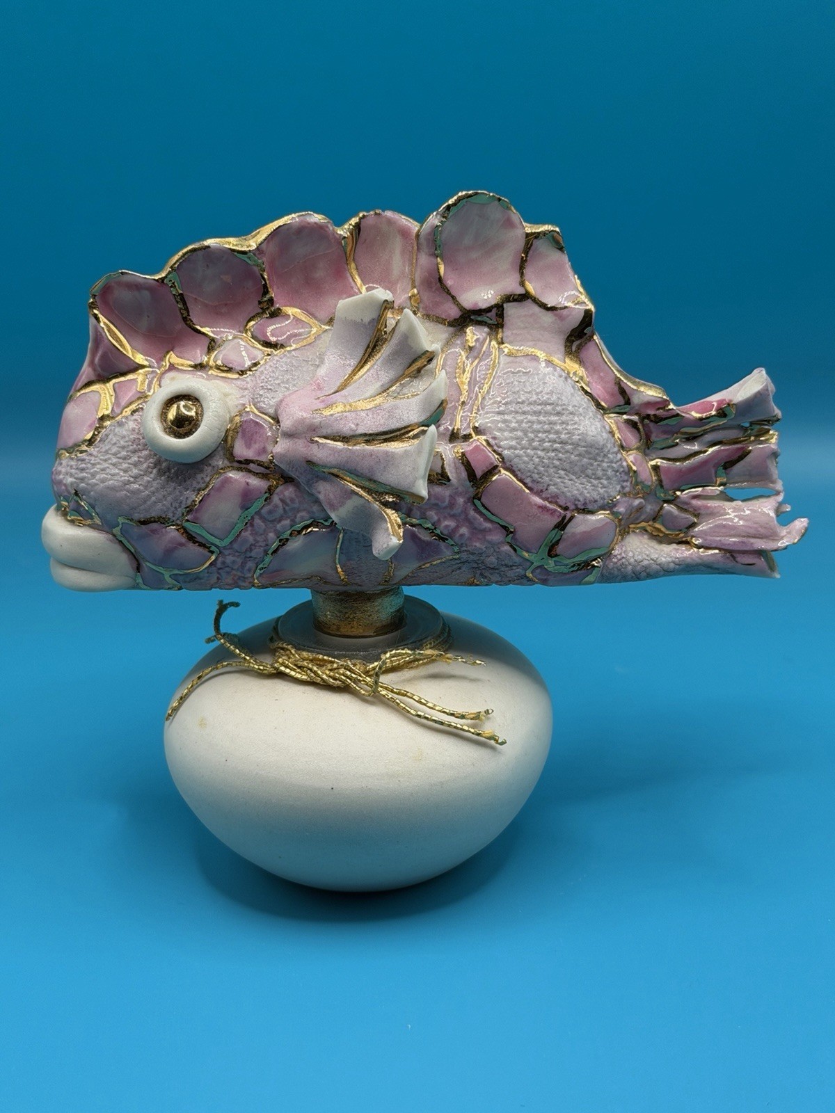 Signed Beautiful Handmade Fish Perfume Bottle