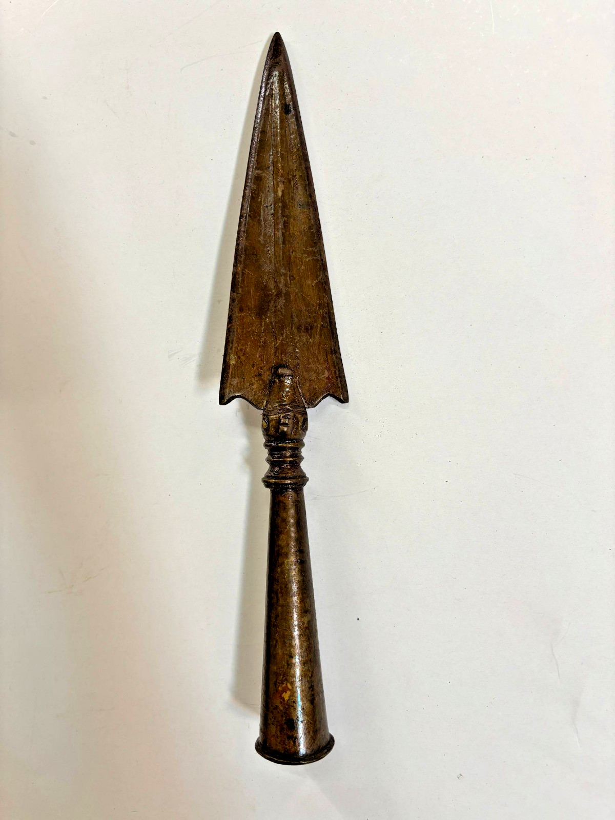WOOTZ SPEAR 1800s Antique Bhala Period Very Old Rare Collectible 12.5 Inches