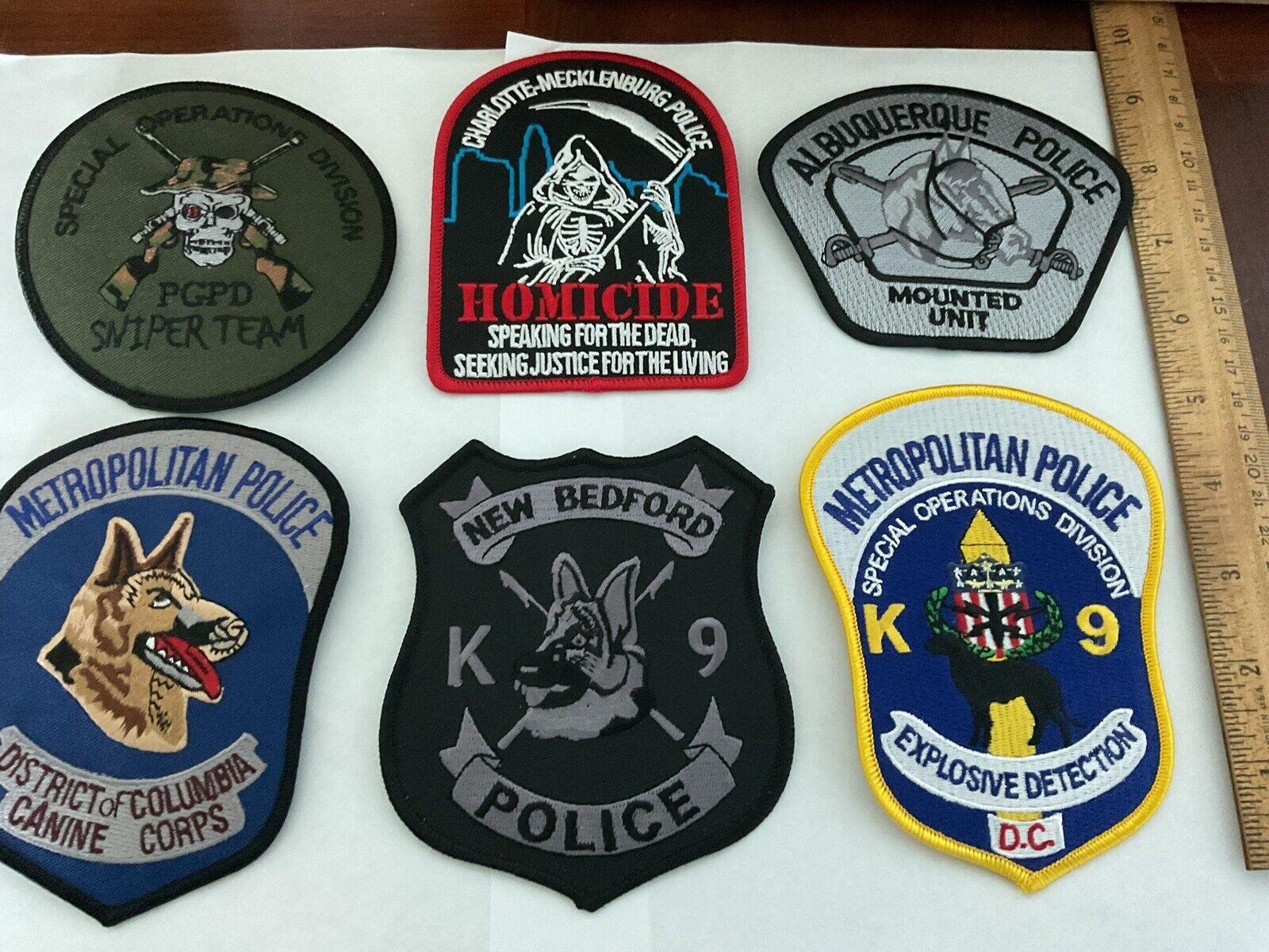 Police Law Enforcement patches All different 6 piece set. All new.Full size