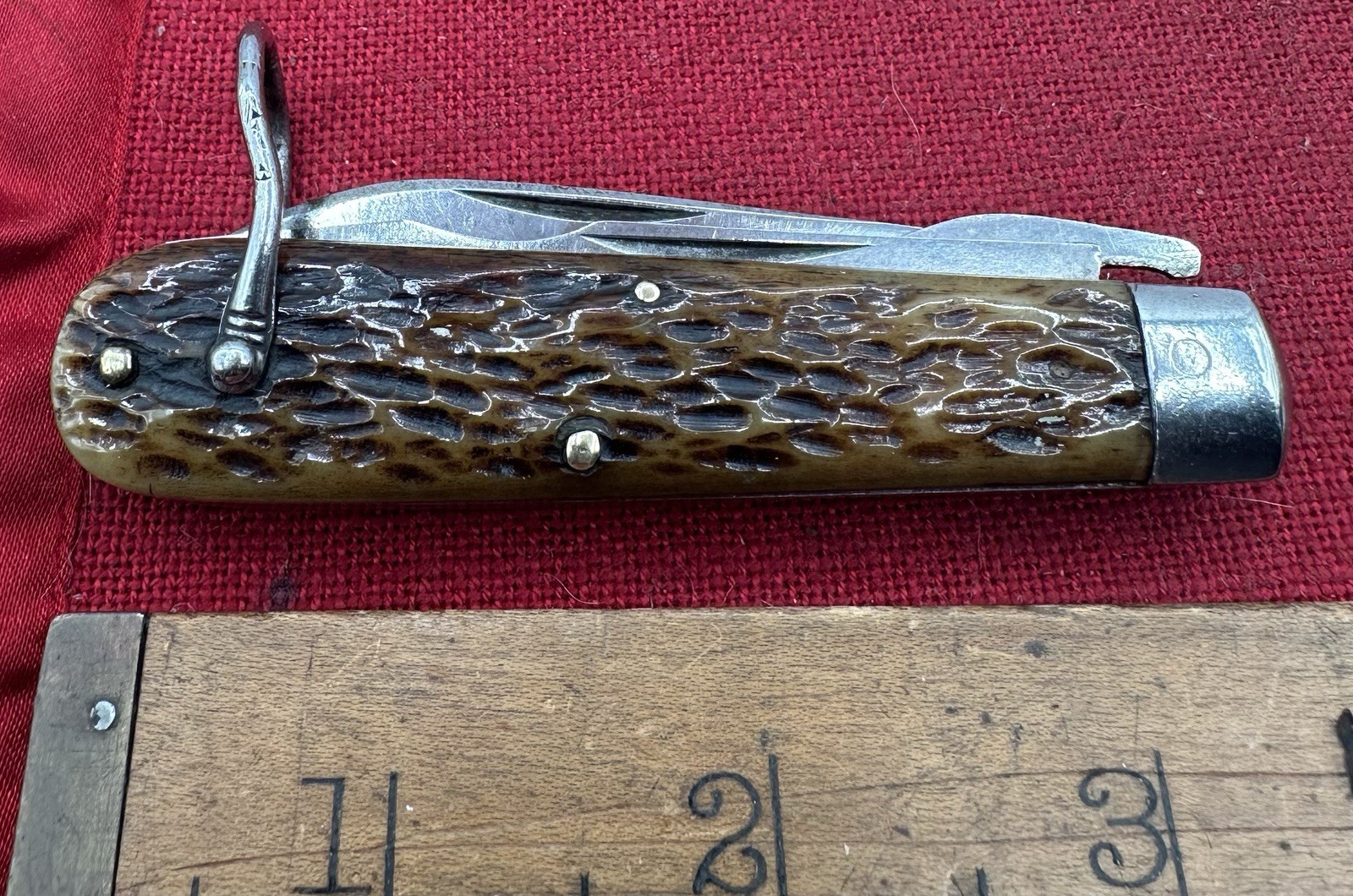 Vintage PAL BLADE Co. Electrician Lineman’s Knife Jigged BONE 1934-1953 USA