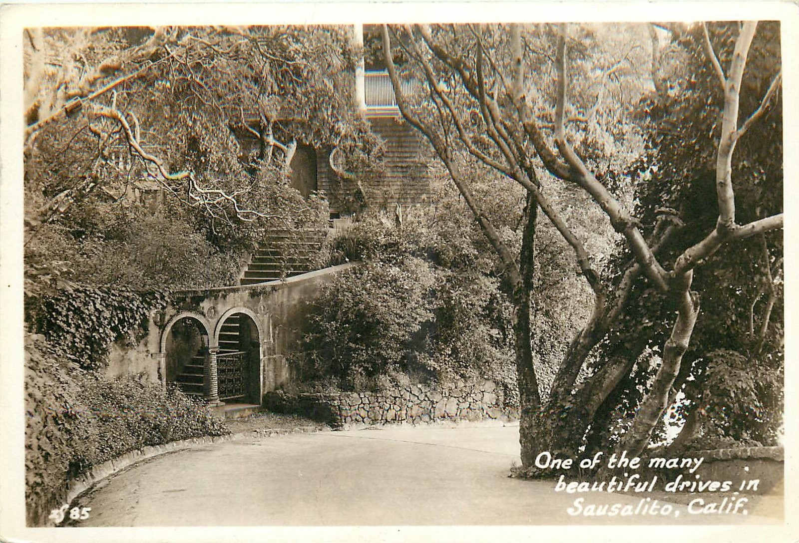 1936 Sausalito California One of he Many beautiful drives RPPC Postcard 26-4036 1936 Sausalito California One of he Many beautiful drives RPPC Postcard 26-4036