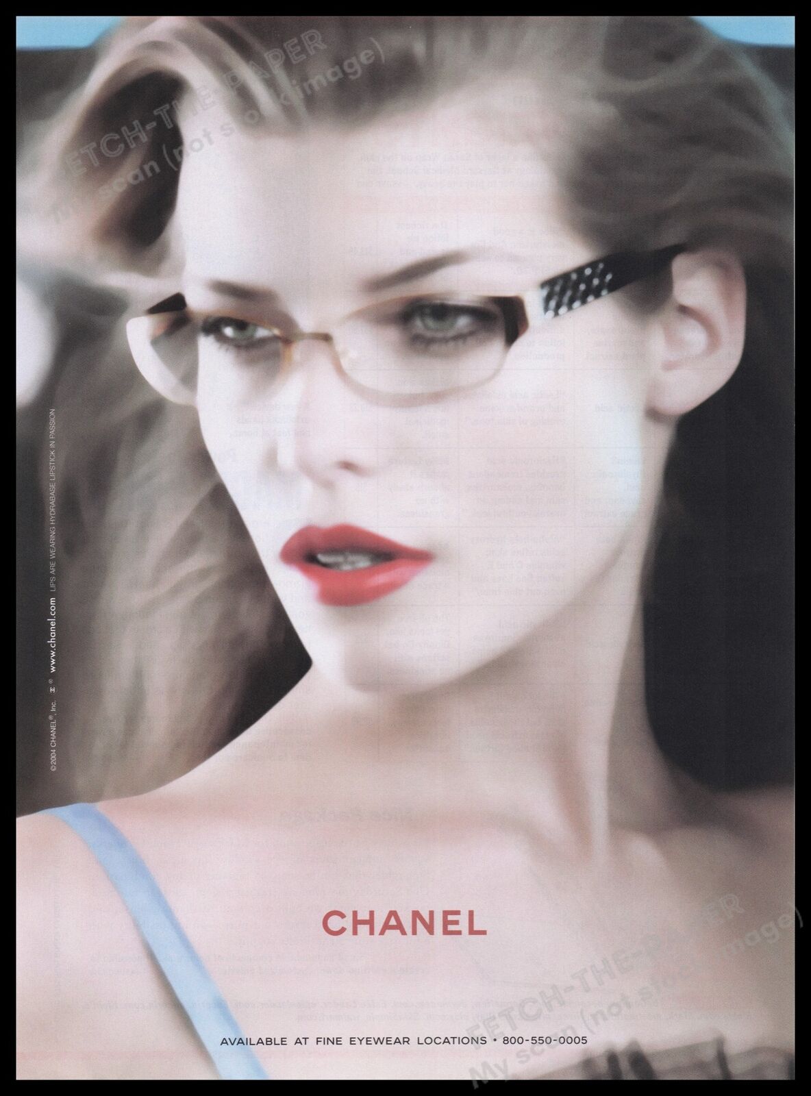 Chanel Eyewear Glasses 2000s Print Advertisement Ad 2004 Sexy Model