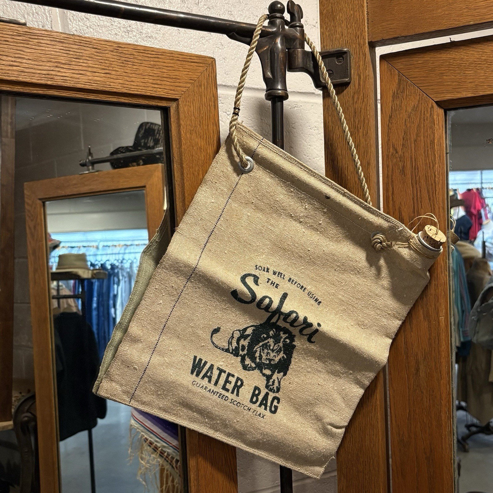 Vintage Safari Canvas Automobile Desert Water Bag Surplus Survival Scotch Flax