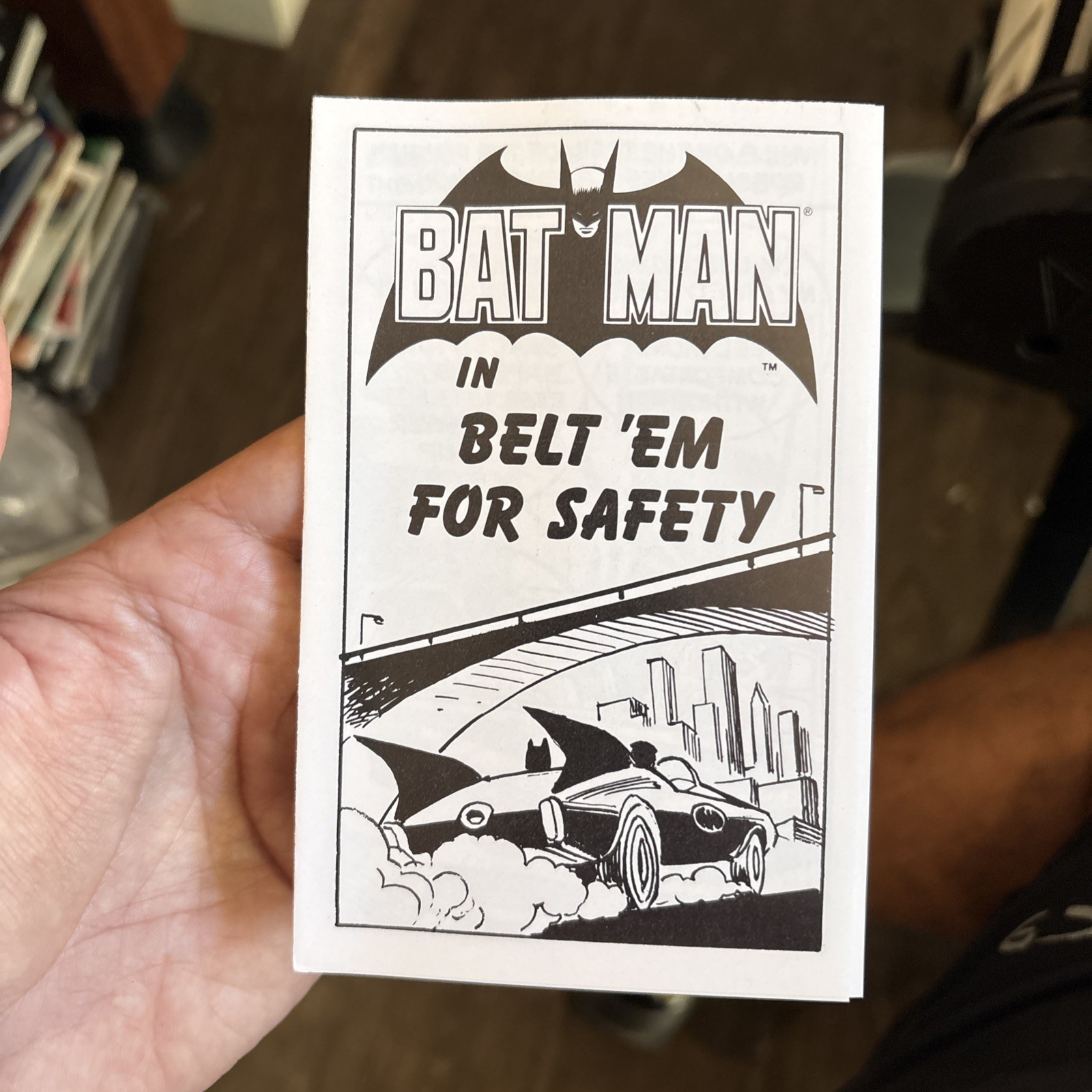 1981 BATMAN in BELT EM FOR SAFETY RARE GIVEAWAY PROMO MINI B&W COMIC
