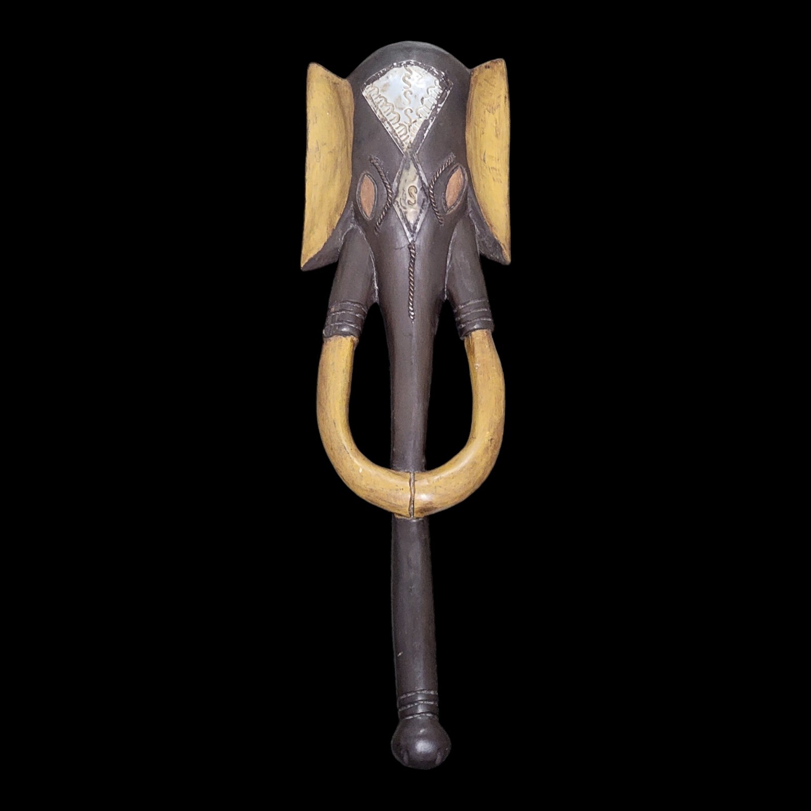Vintage African Tribal Wood Mask Guro Elephant Made In Ghana 20\