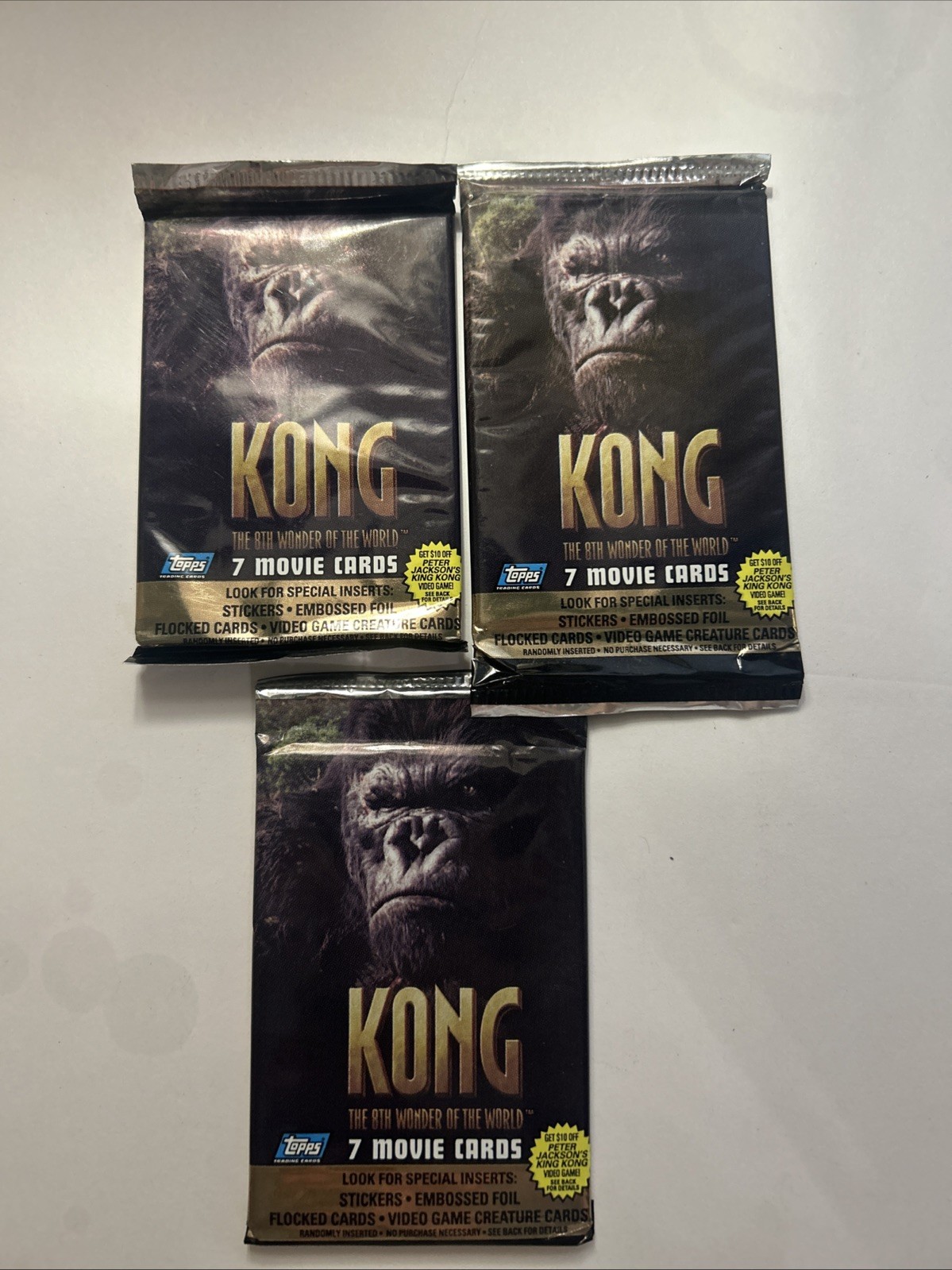 Kong The 8th Wonder of the World 2006 trading Card packs LOT of 3