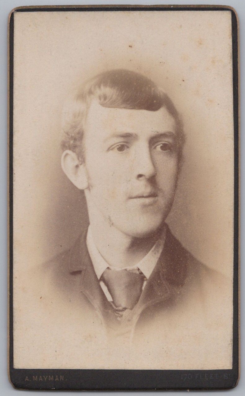 Young Victorian Man w/ Sideburns, London England, c1880s Portrait CDV Young Victorian Man w/ Sideburns, London England, c1880s Portrait CDV