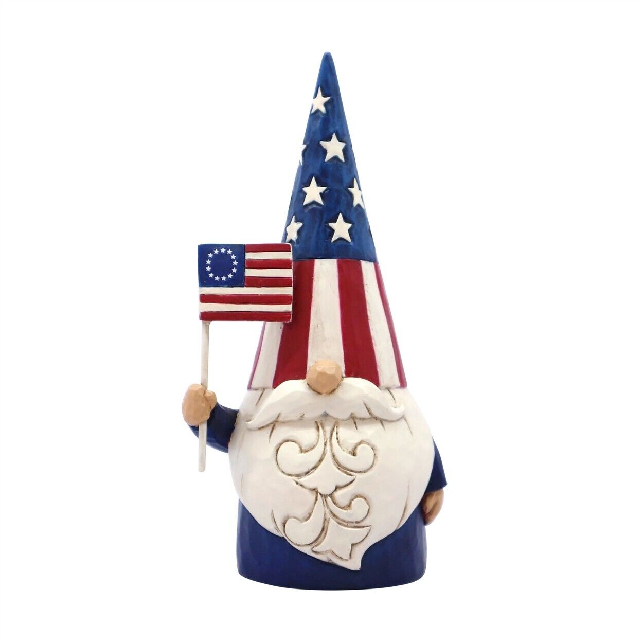 Jim Shore Gnomes Around the World 'Star Spangled Gnome' American Gnome 6008419