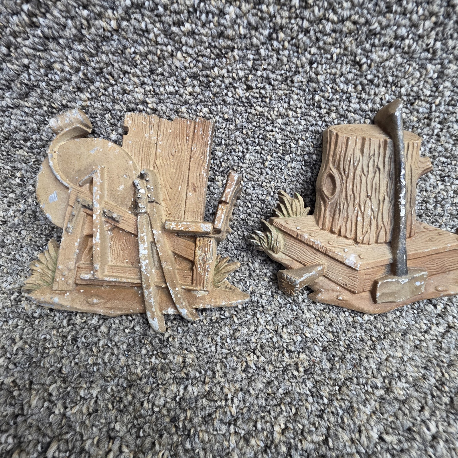 VINTAGE SEXTON 1976 SET OF  METAL WALL ART  RUSTIC SCENES  MID-CENTURY MODERN