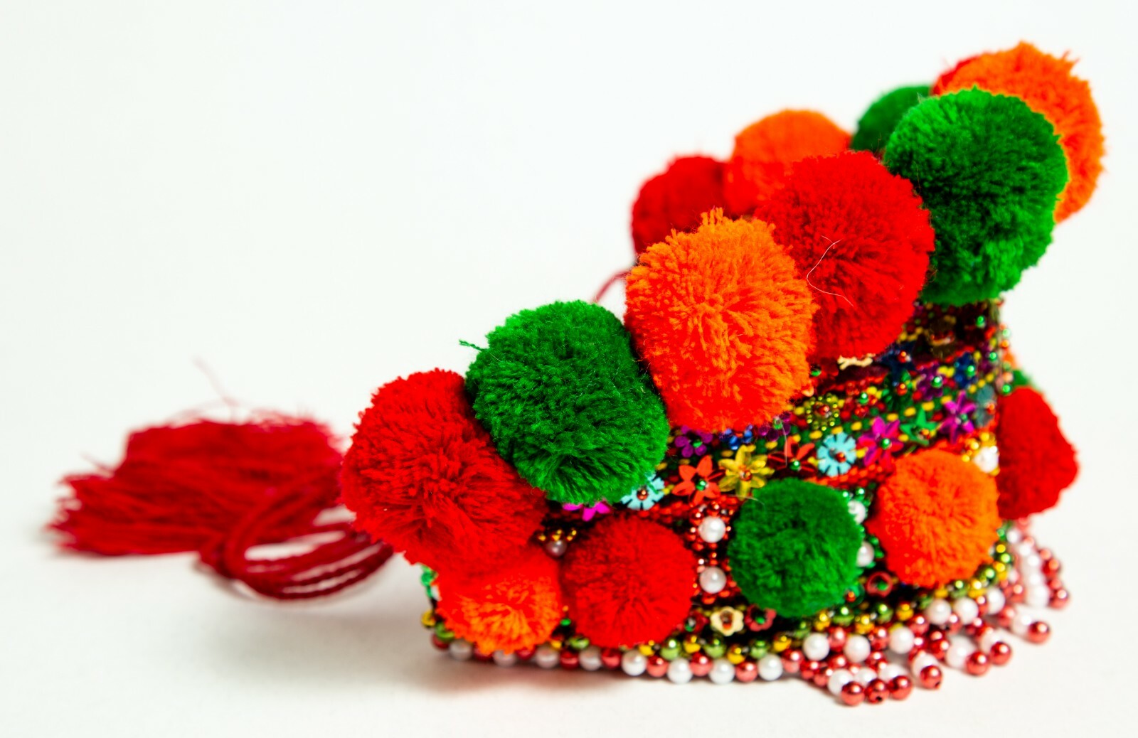 Ukraine diadem wreath Kokoshnic Hand beaded green orange Wedding Gift Hair hoop