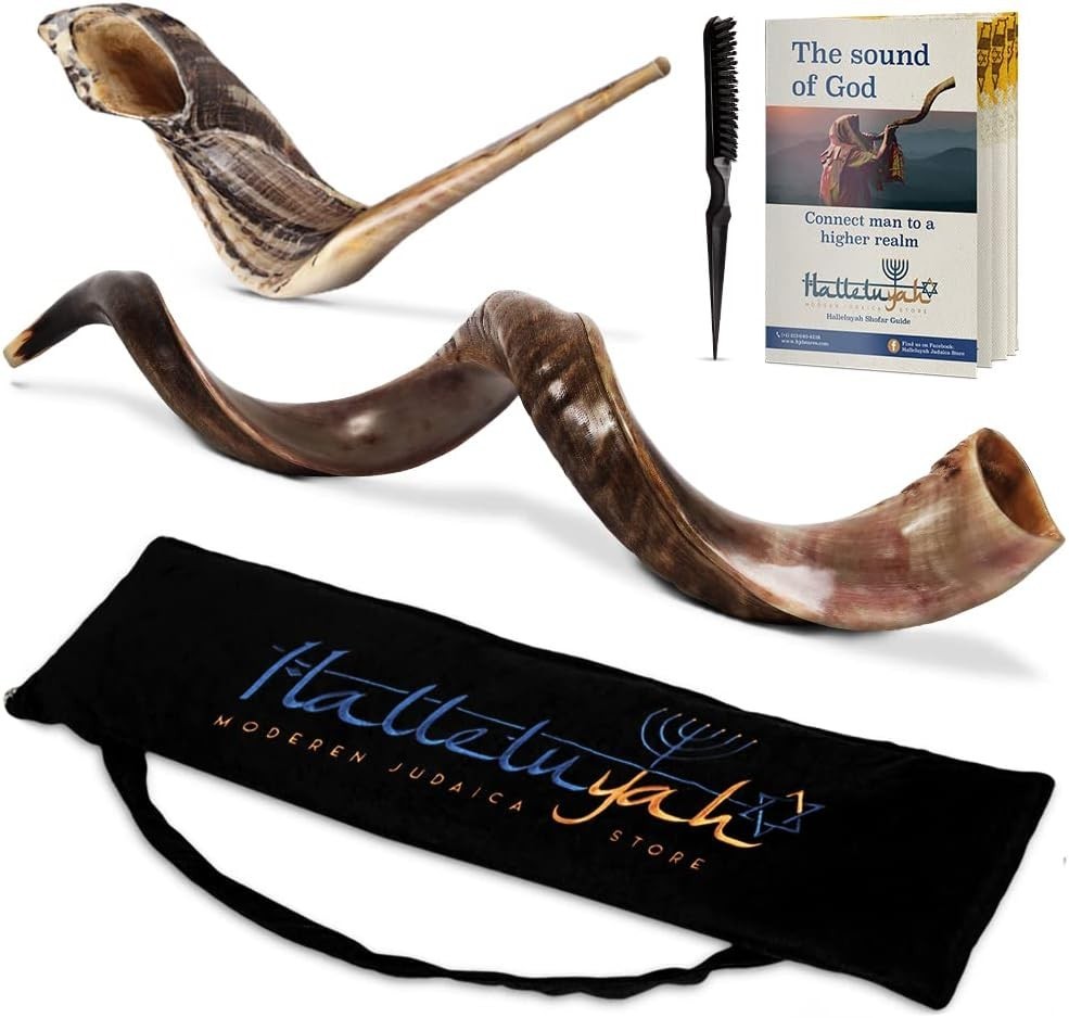 Natural Kudu Shofar from Israel with Free Ram Horn - Elevate Your Spirit