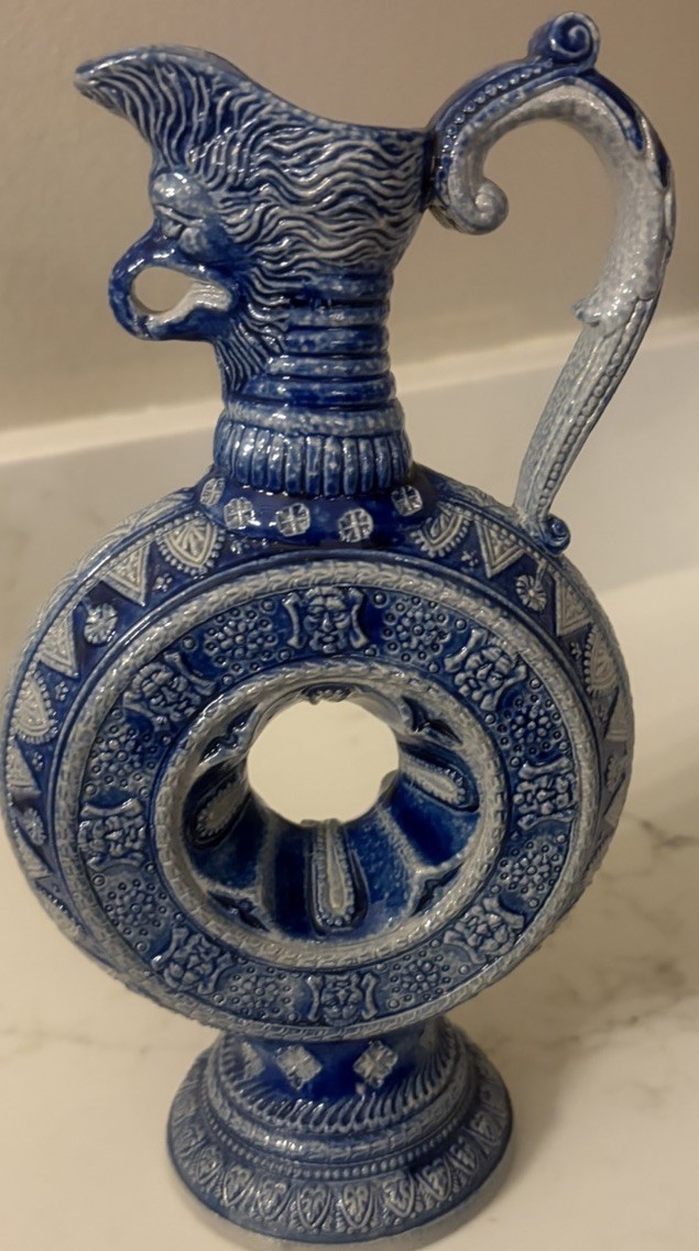 Westerwald Antique German Jug 8.5” Tall - Very Good Condition