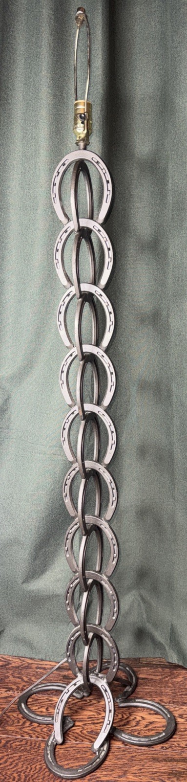 St Croix Forge Handcrafted rustic floor lamp metal horseshoes 55”H