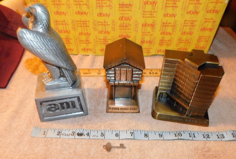 BANTHRICO AM ALASKA MUTUAL SAVINGS Bank Coin BANK Alaska State 3 Metal Bank Lot