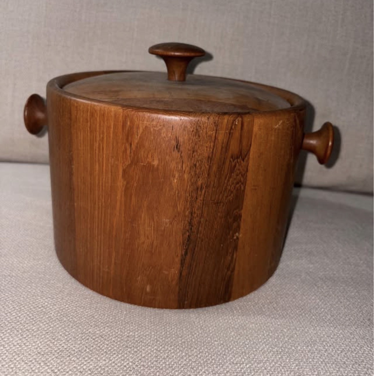 Vintage Dansk Designs Denmark Teak Ice Bucket  MCM Cool Lid JHQ Quistgaard Love