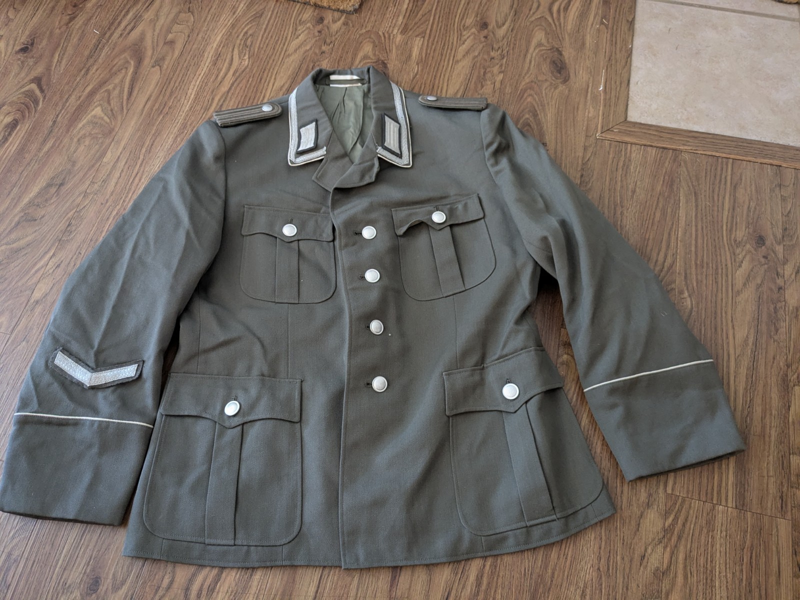 East German DDR NVA Officer Dress Wool Grey Jacket Tunic medium/large k 52