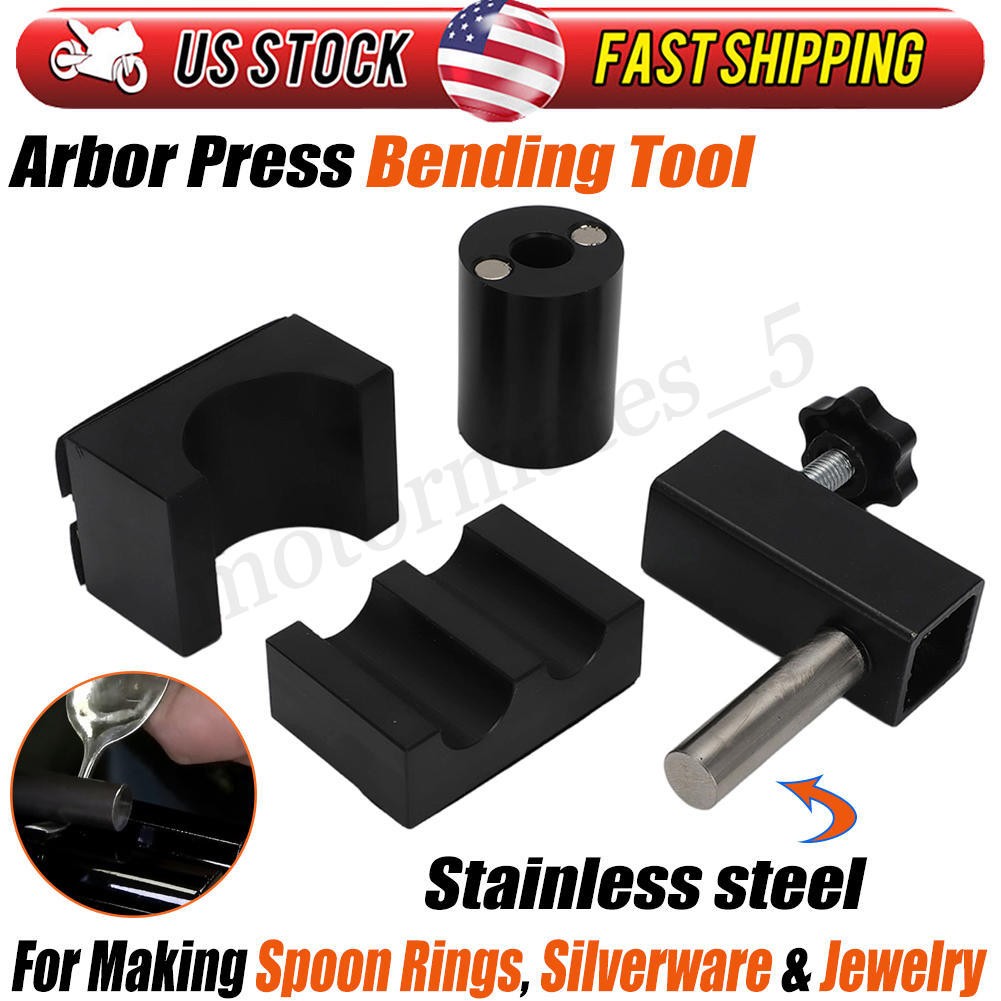 For Silverware Jewelry Rings 1-Ton Arbor Press Bending Tool Kit w/ 3pc Form Dies