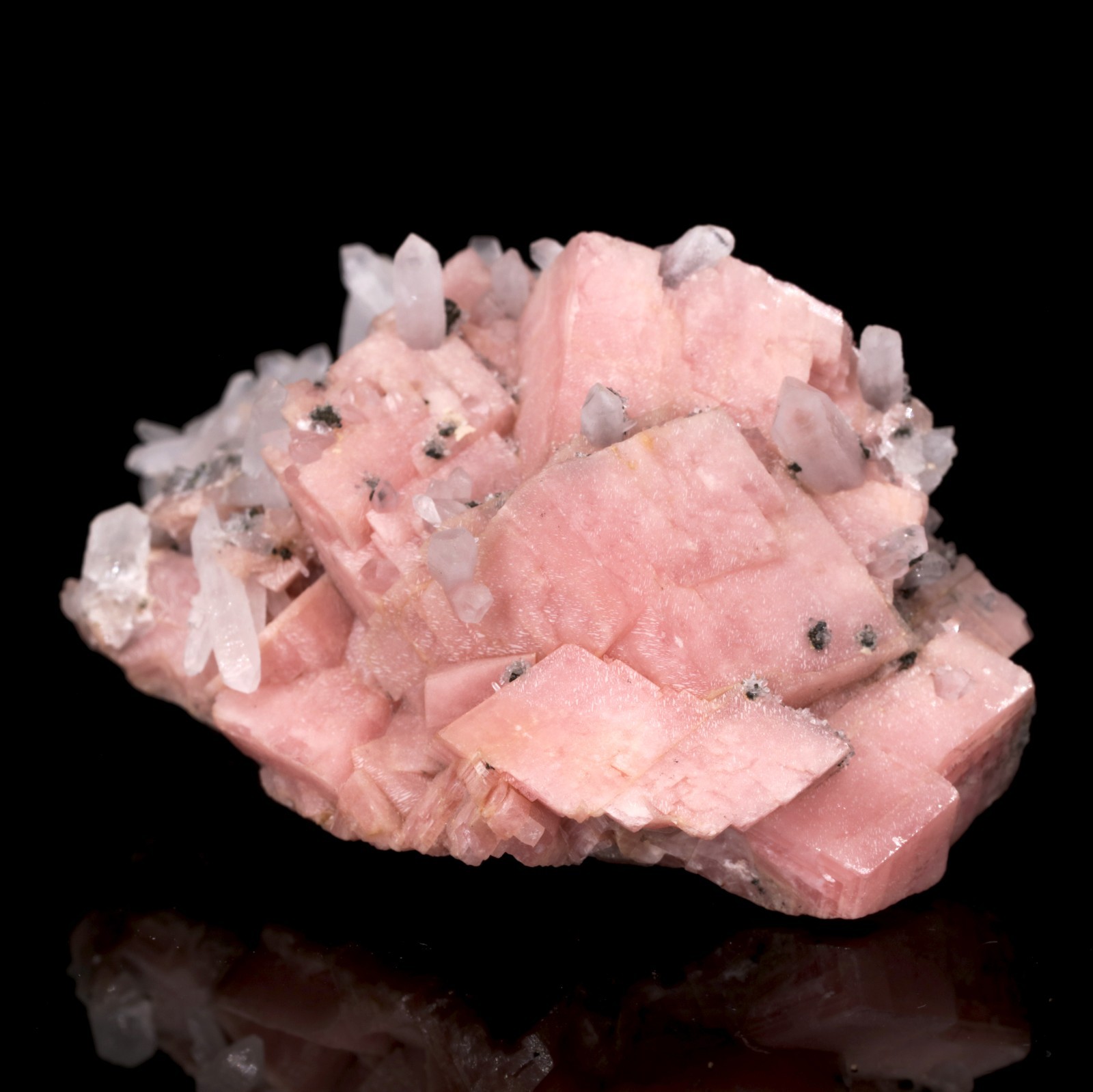 Lovely Rhodochrosite Crystals w/ Quartz - Emma Mine, Butte, Montana, USA