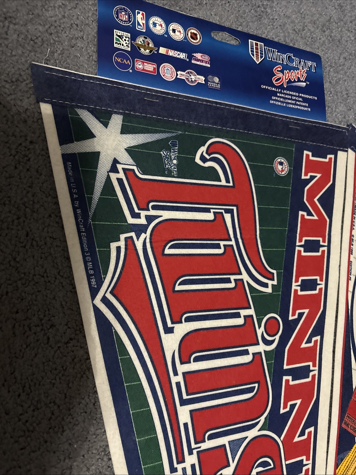 Vintage 1997 Minnesota Twins Souvenir Pennant Wincraft Sports W Tag + 99 Pennant