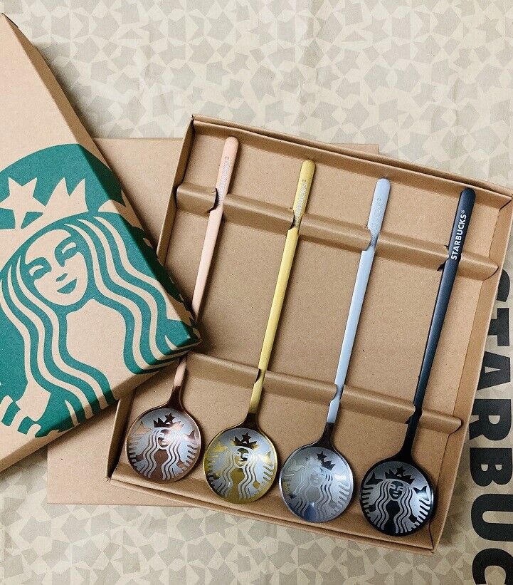 4pcs 2023 Starbucks Coffee Spoons Set Colorful Stainless steel304 Spoon Gift