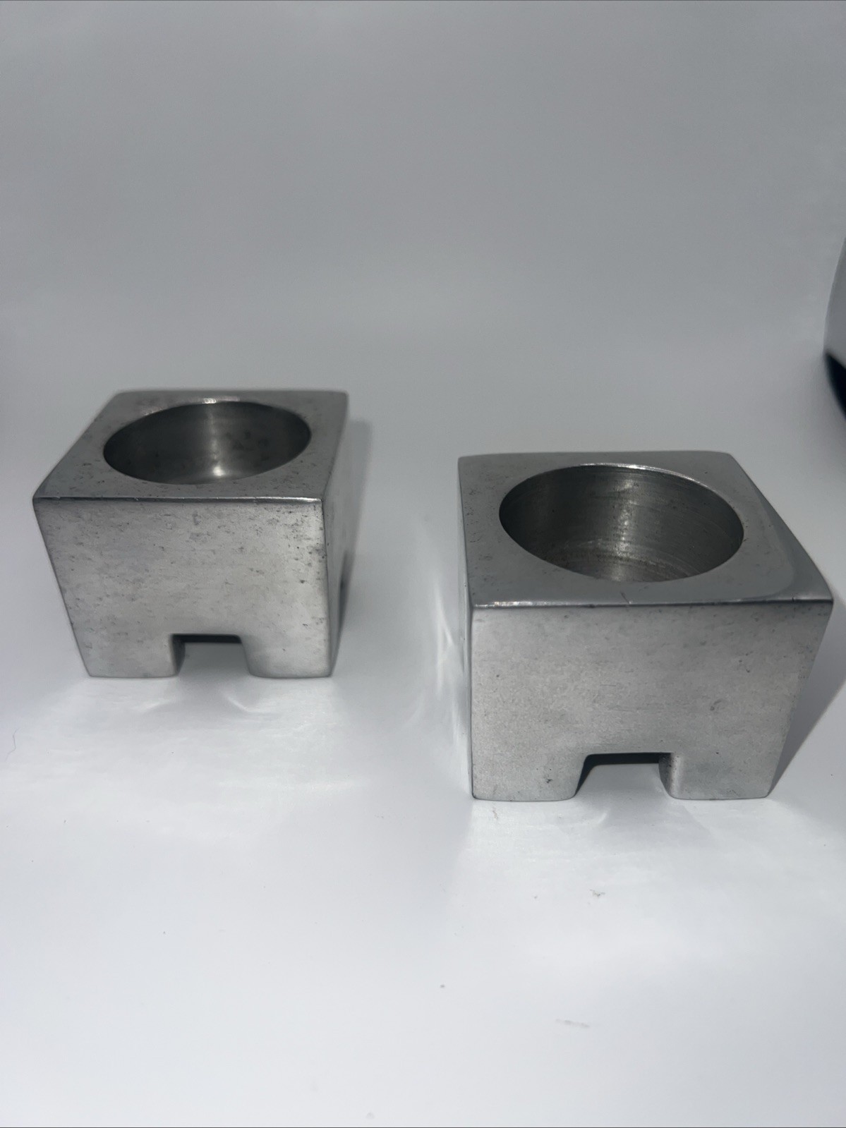 Zodax Minimalist Pewter Candle Holder Pair 2x2x1.5
