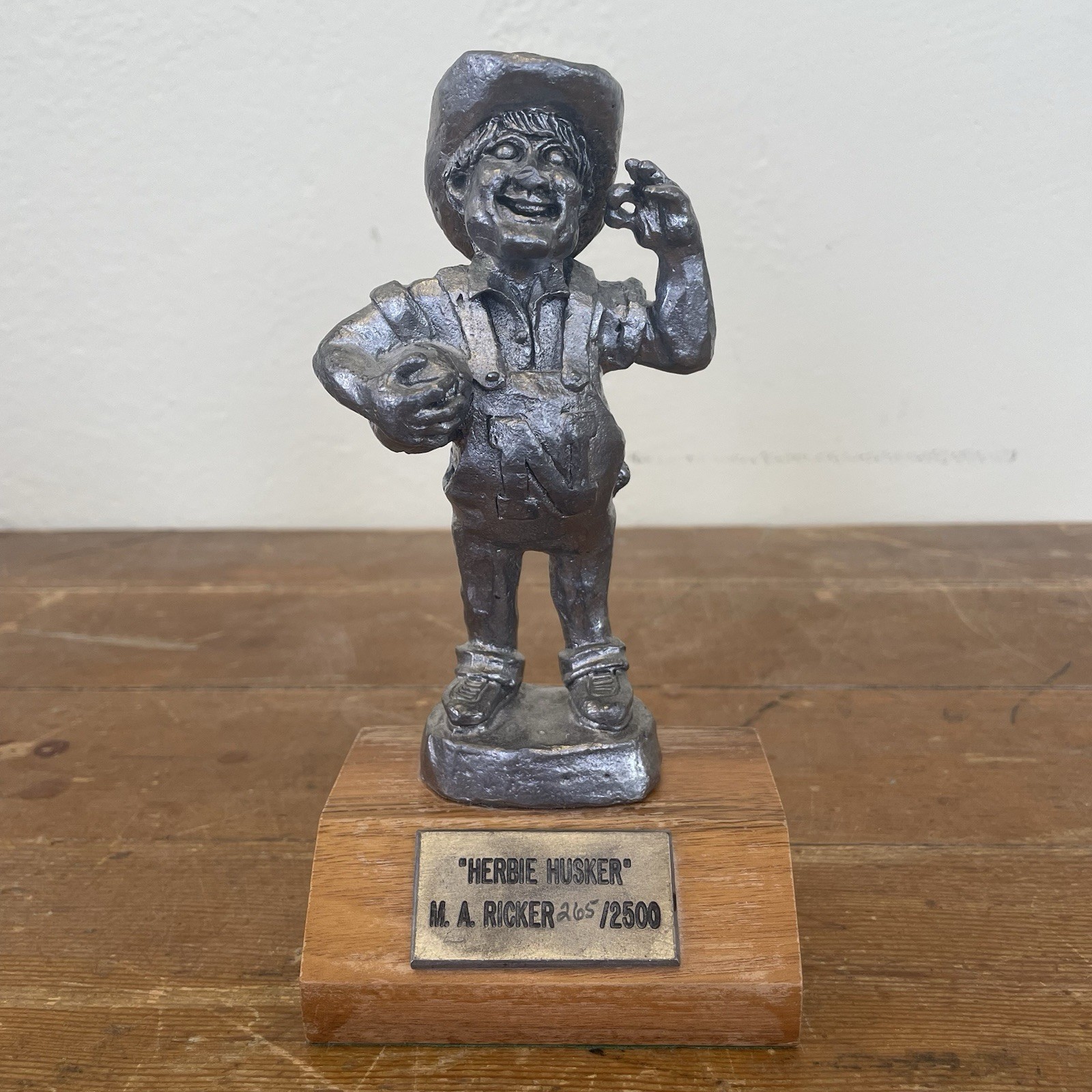 Michael Ricker Pewter Nebraska Football Cornhusker Herbie Husker Figurine /2500