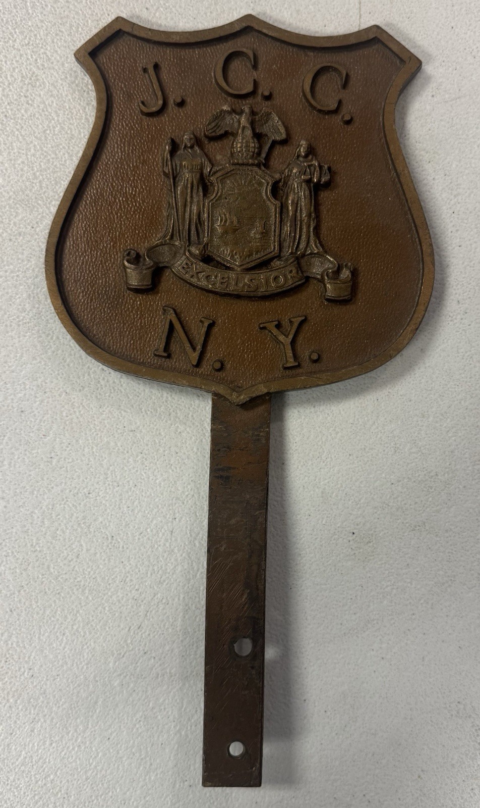 Vintage J.C.C New York State Executive Police License Plate Topper Heavy 12\