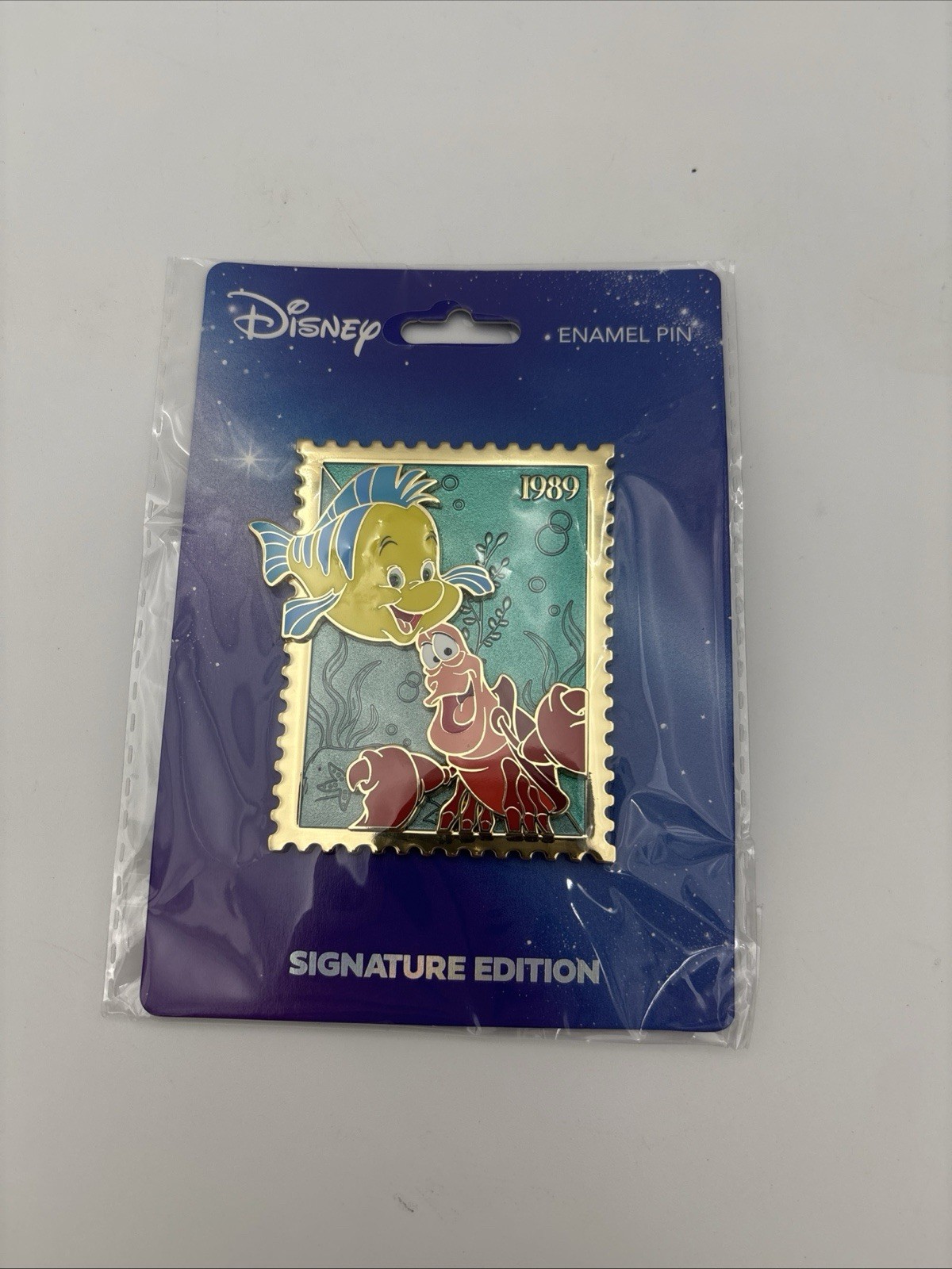 Flounder & Sebastian Pink a La Mode (PALM) Disney Royal Stamp Jumbo Pin LE 400