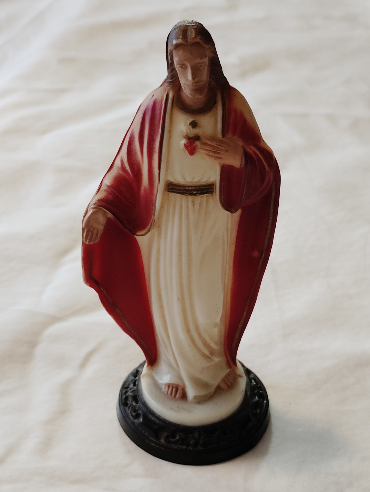 Rare/Vintage Hartland Plastics Sacred Heart Jesus Auto Dashboard Statue 5.5”