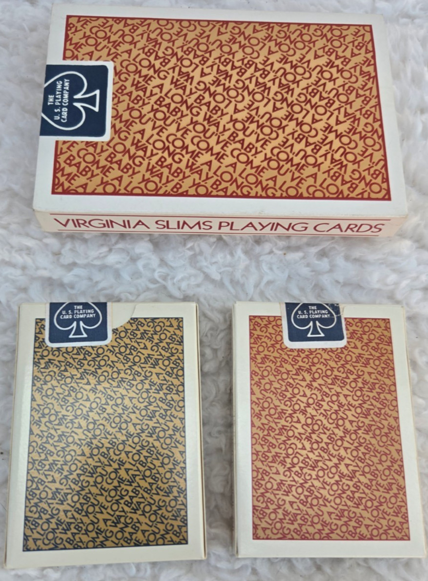 Vintage 1985 Virginia Slims Playing Cards 2 Decks Sealed NOS Philip Morris