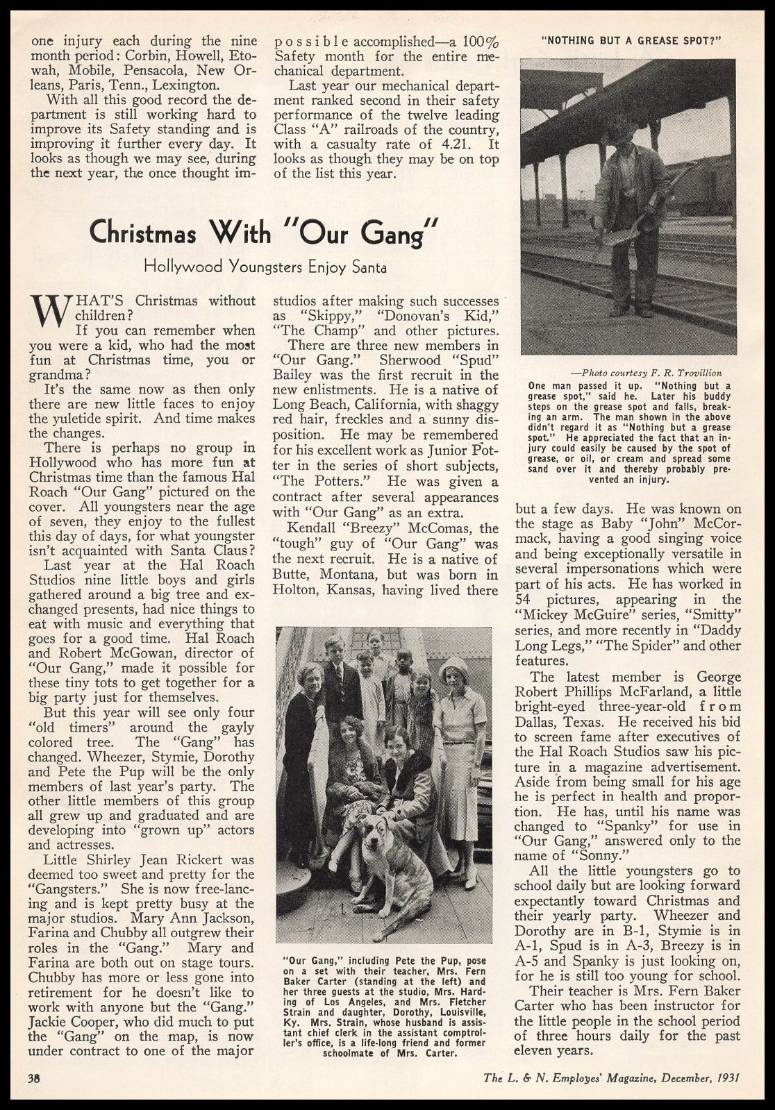 1931 Our Gang Little Rascals Christmas Photo Hal Roach Studios Article Print Ad 1931 Our Gang Little Rascals Christmas Photo Hal Roach Studios Article Print Ad