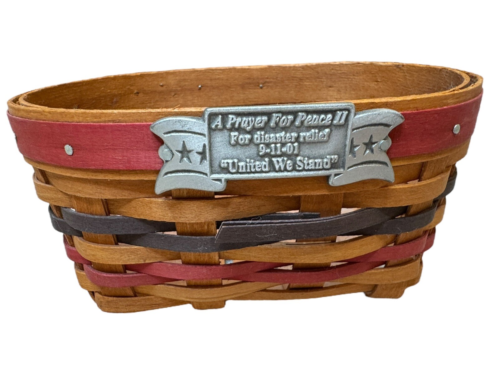 Gerald Henn Patriotic Signed Basket Prayer for Peace II 9-11-01 United We Stand