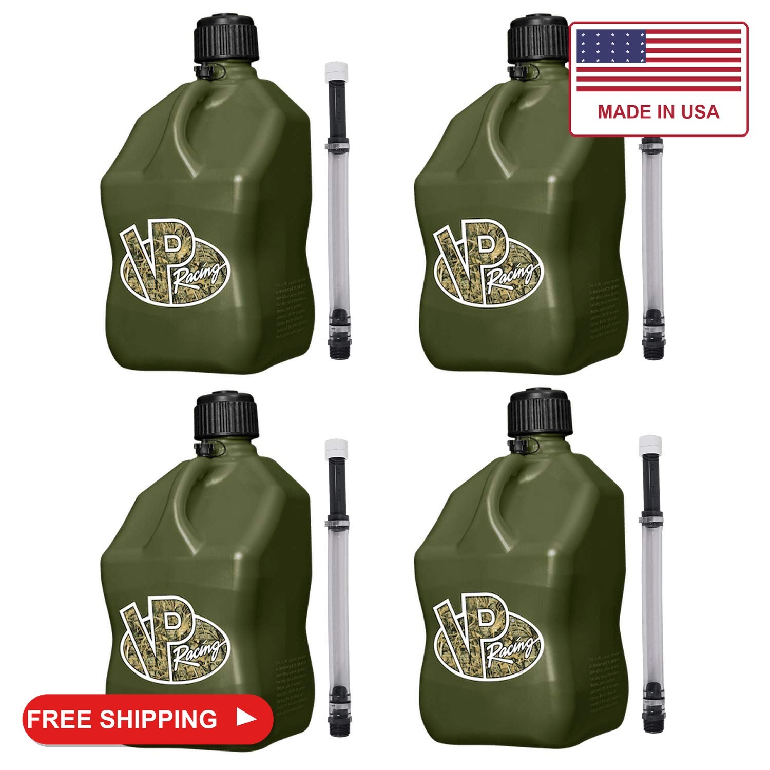 VP Racing 3842-CA, 5.5-Gallon Square Motorsport Jug Camo (4 Pack) w/ 14\