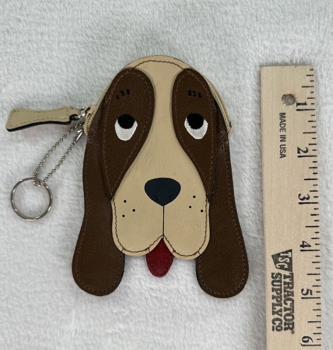 Vintage Basset Hound Dog Purse Rolf’s Leather Embroidered Eyes