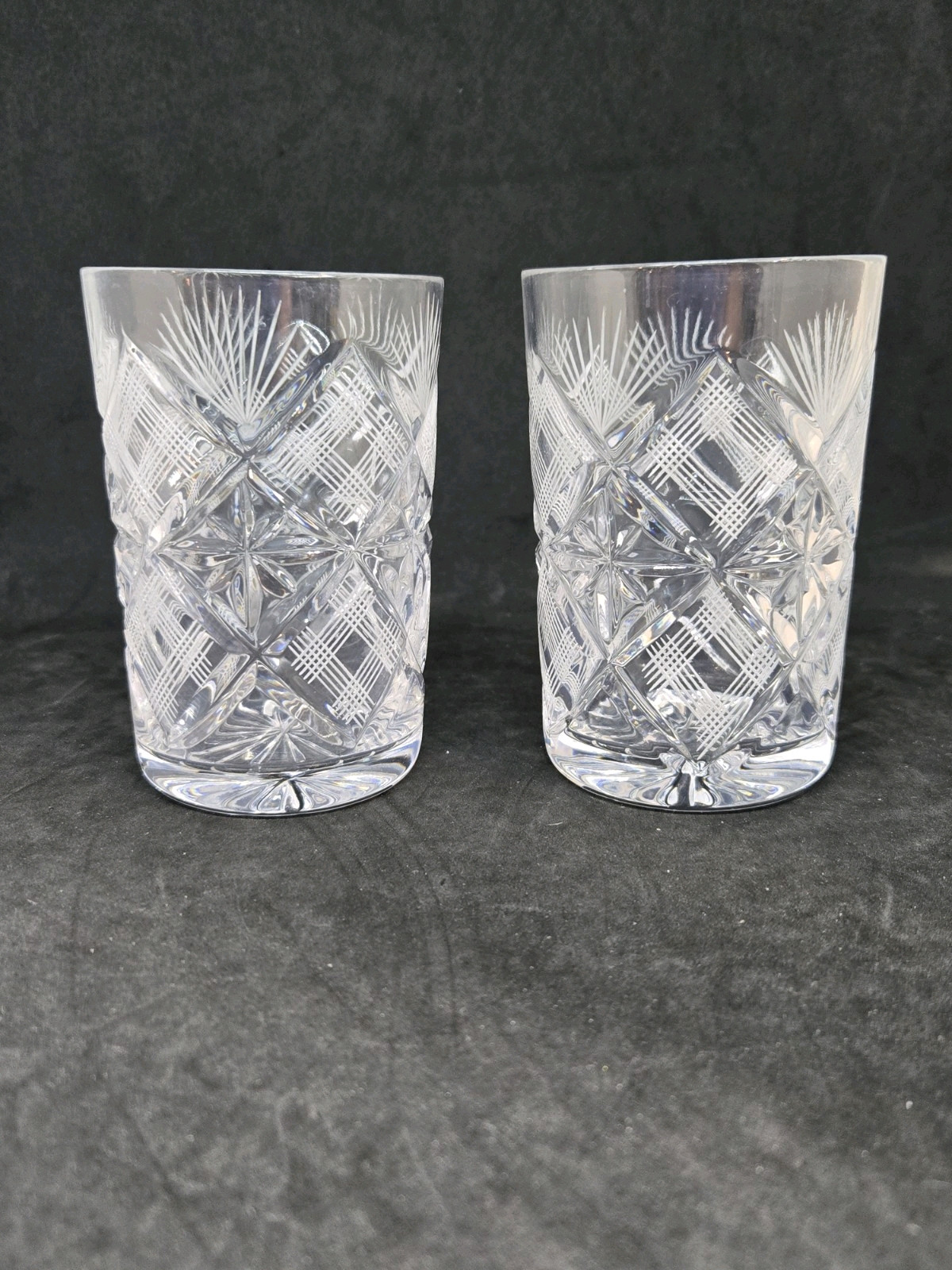 Etched Clear Crystal Glass Tumblers Barware UV Reactive 